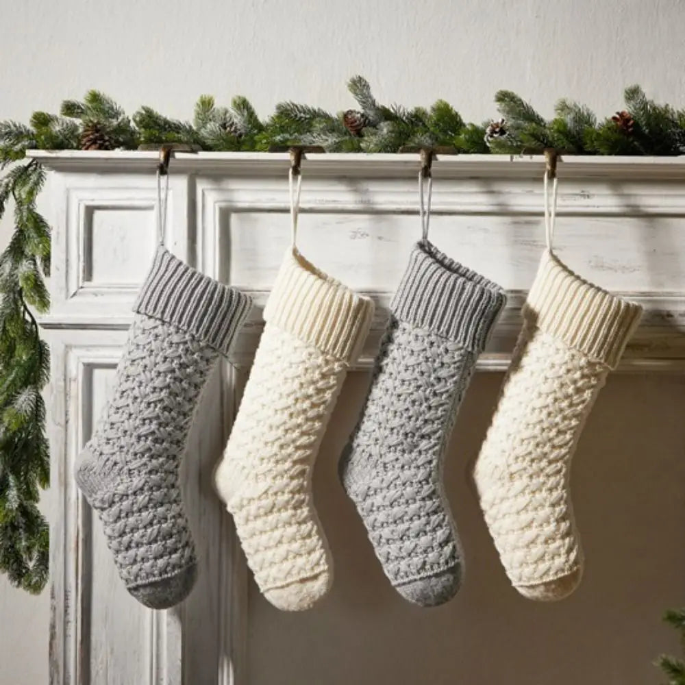 Knit Christmas Stocking 18" Kids Candy Gift Bag Holiday Decor Christmas Stocking Richie's