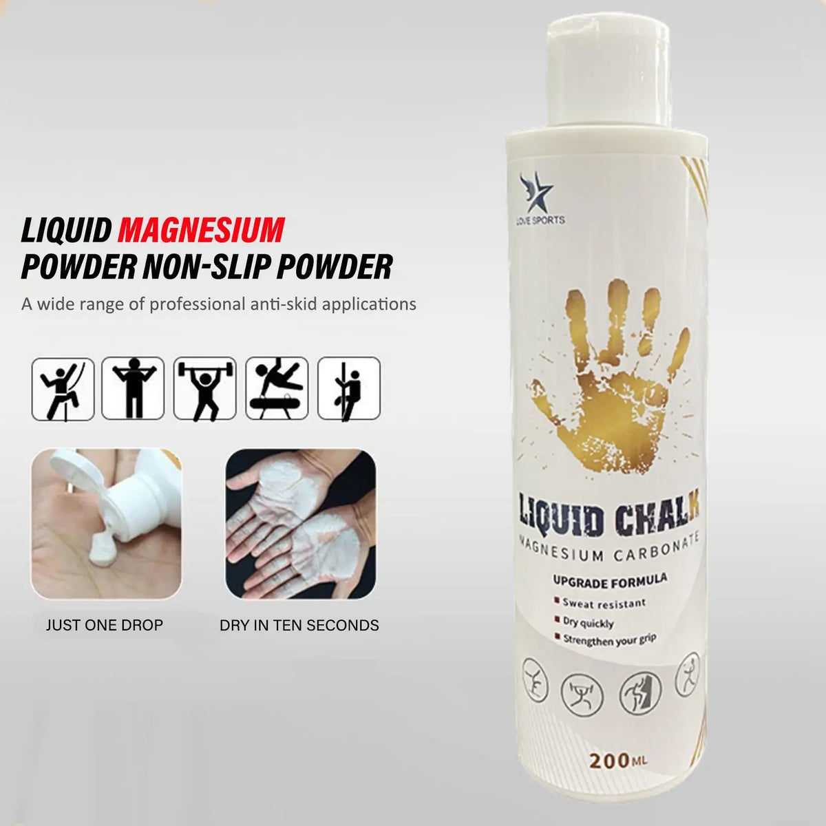Liquid Chalk Grip 50/100/200ml – Gym, Climbing & Weightlifting Liquid Chalk Grip Richie's