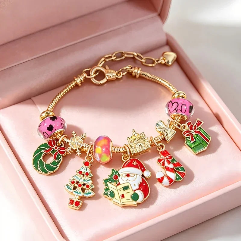 Women's Adjustable Gold Snake Bead Bracelet | Christmas Gift Holiday Charm Bracelet Richie's
