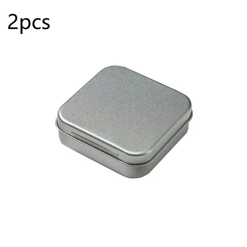 2Pcs Square Metal Storage Tins with Sealed Hinged Lids Metal Storage Tins Richie's A5