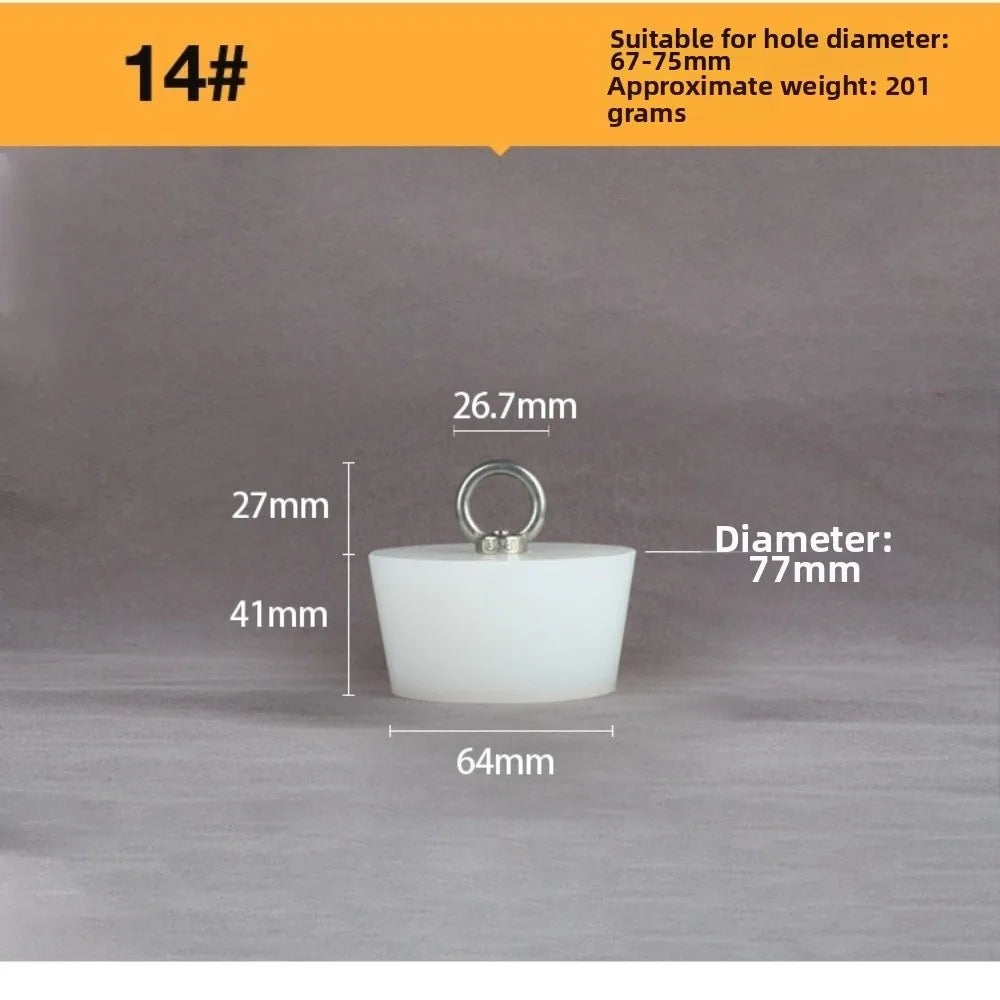 Tapered Silicone Stopper with Steel D-Ring | Universal Tube Plug Silicone Drain Stopper Richie's 14
