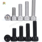 10pcs DIN912 Hex Socket Cap Head Bolts M3–M8 Stainless Steel Hex Socket Screws Richie's