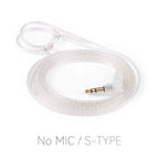 QKZ A2 HiFi Earphone Cable with Mic – 3.5mm Detachable 1.2M Earphone Cable Richie's A2 Silvery No MIC