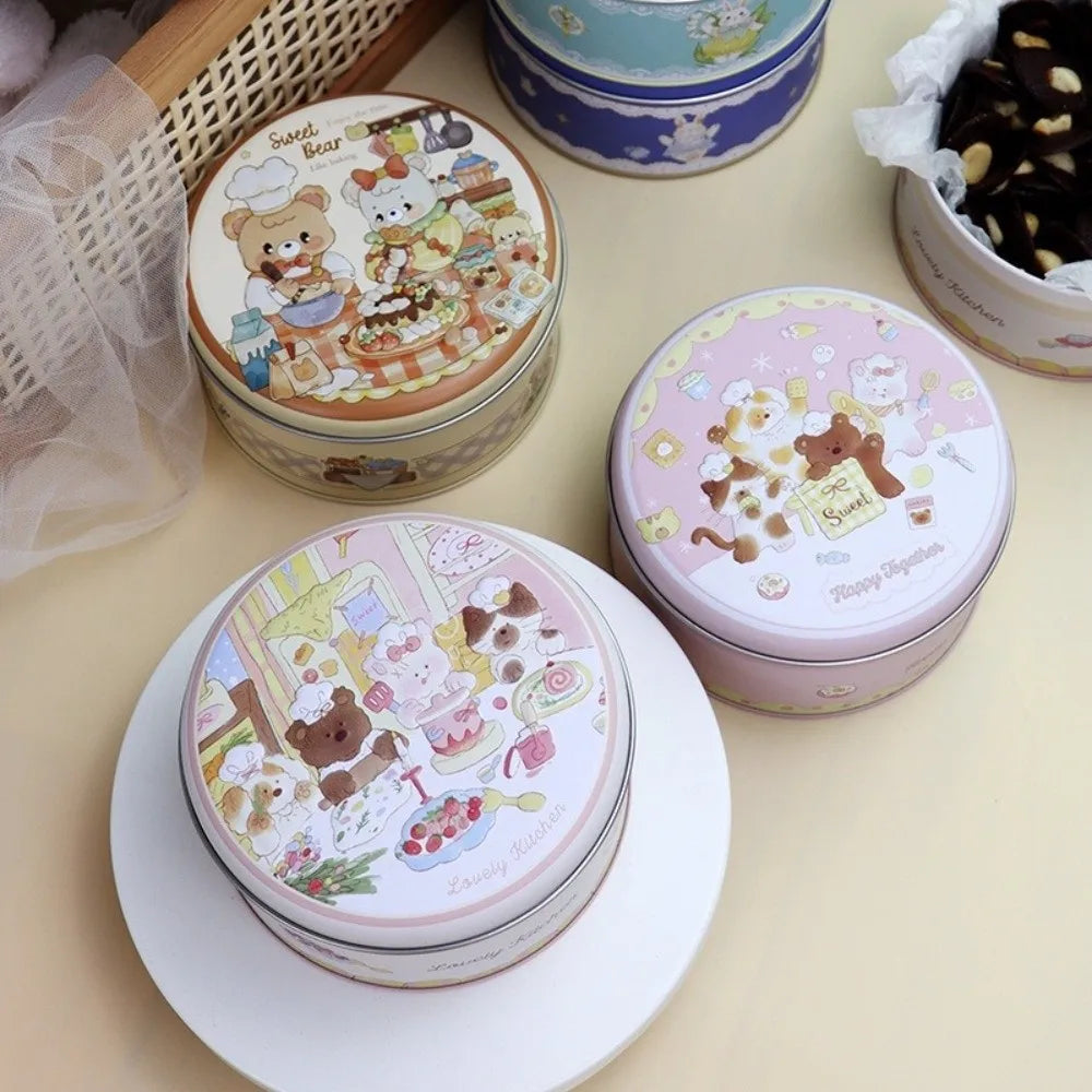 Round Cookie Tin Box | 3D Cartoon Candy Storage Can Cookie Tin Box Richie's
