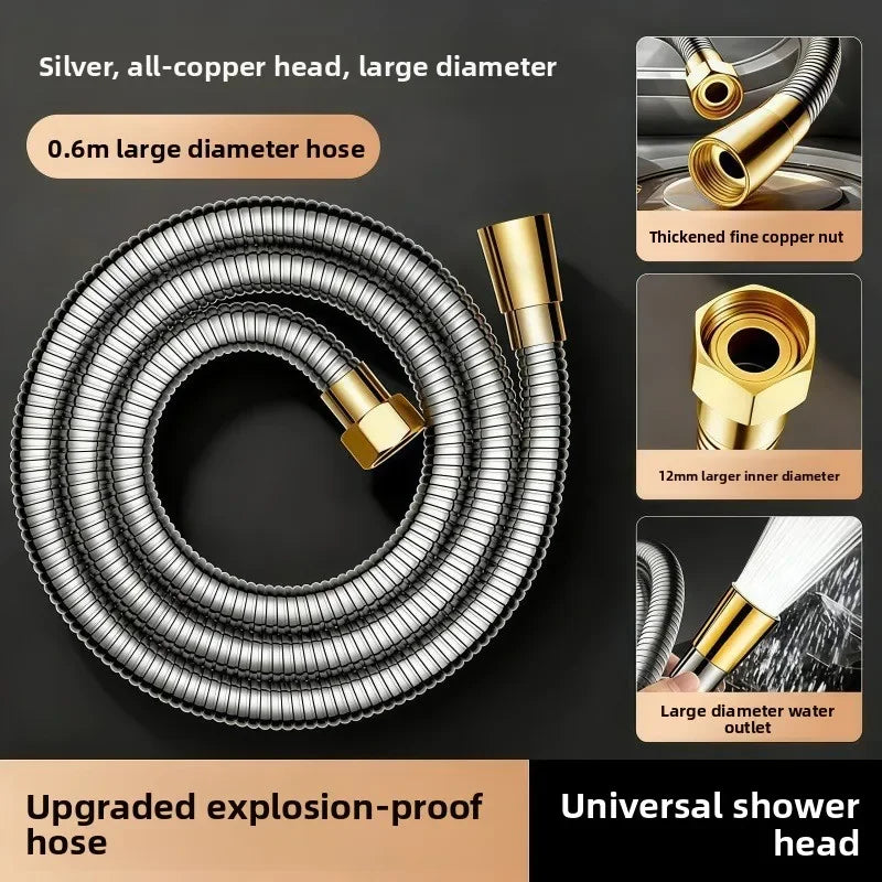 Universal Stainless Steel Shower Hose for Water Heaters | Burst-Proof Shower Hose Richie's 0.6 m silver