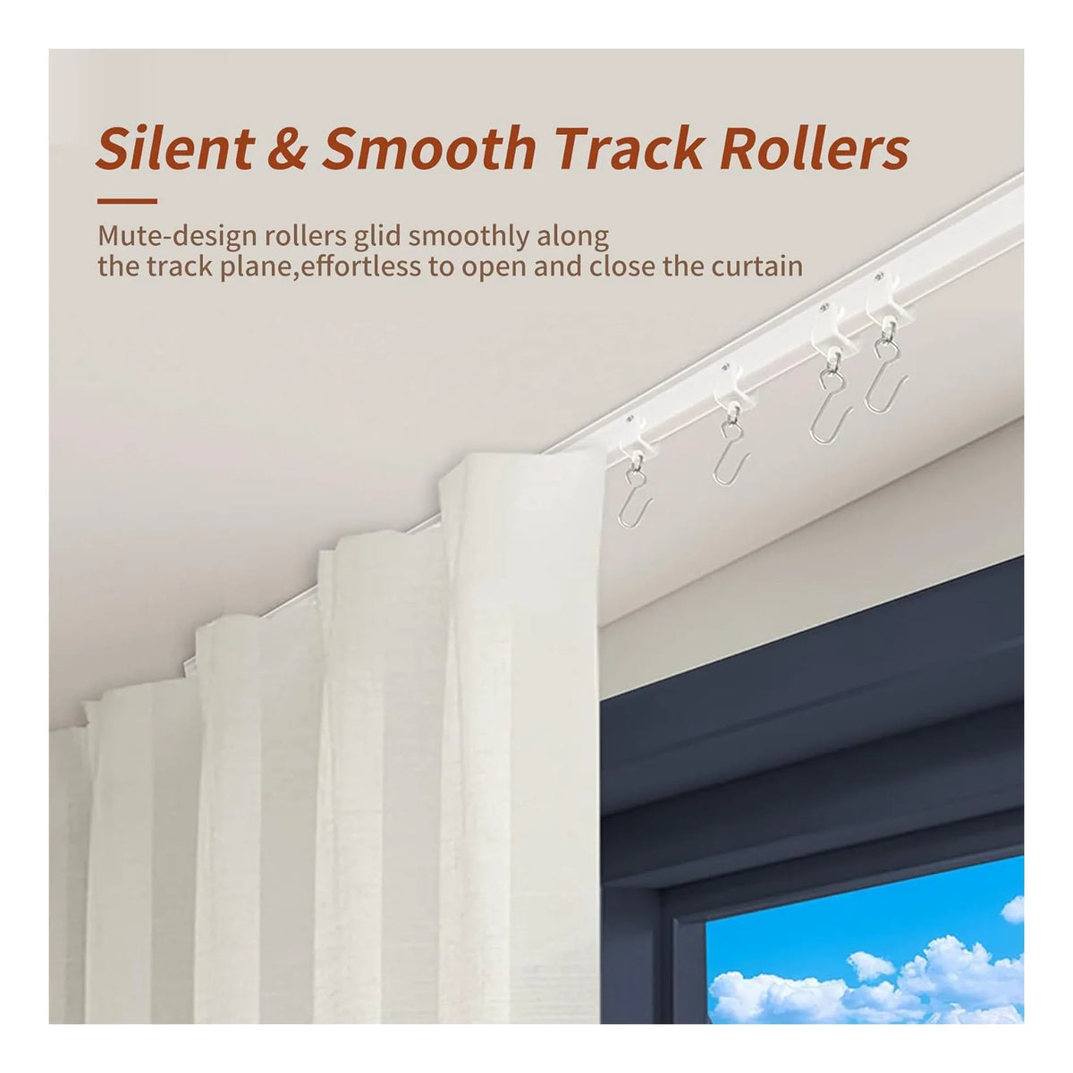 Flexible Bendable Curtain Track – Ceiling or Wall Mount 1m Curtain Track Rail Richie's