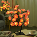 USB Rose Flower Tree LED Table Lamp | Warm Holiday Decor LED Decorative Lamp Richie's Pink