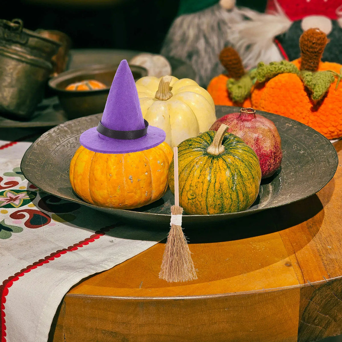 Miniature Witch Hat & Broom Set – Halloween DIY Craft Decor Halloween Craft Decor Richie's
