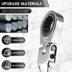 Flex Head Ratchet Wrench Set 8–19mm | Chrome Vanadium 11/12pc Ratchet Wrench Set Richie's