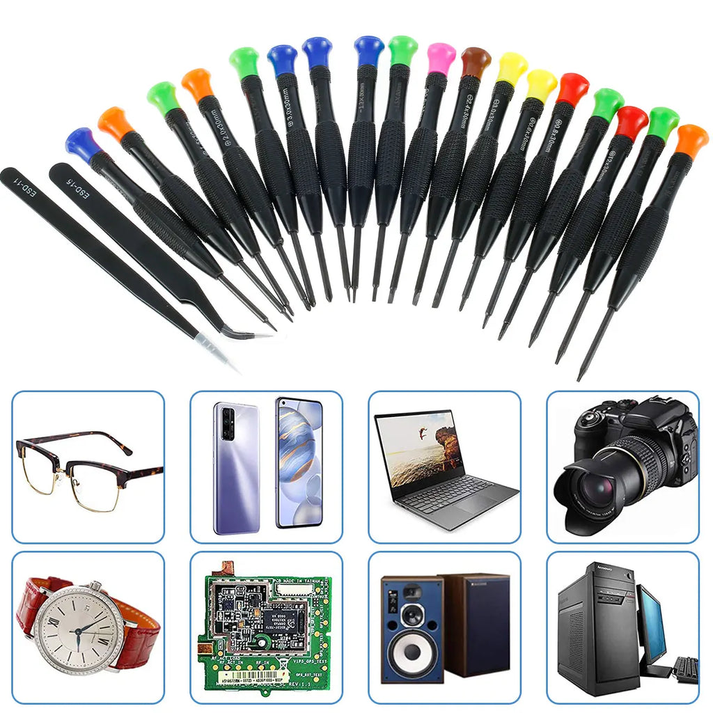 18/20Pc Precision Screwdriver Set with Tweezers | Watch & Electronics Precision Screwdriver Set Richie's
