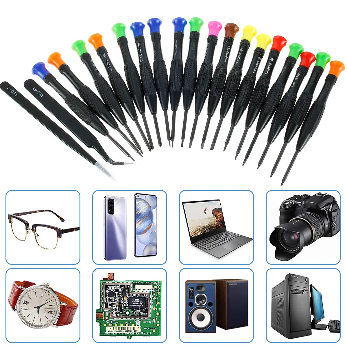 18/20Pc Precision Screwdriver Set with Tweezers | Watch & Electronics Precision Screwdriver Set Richie's