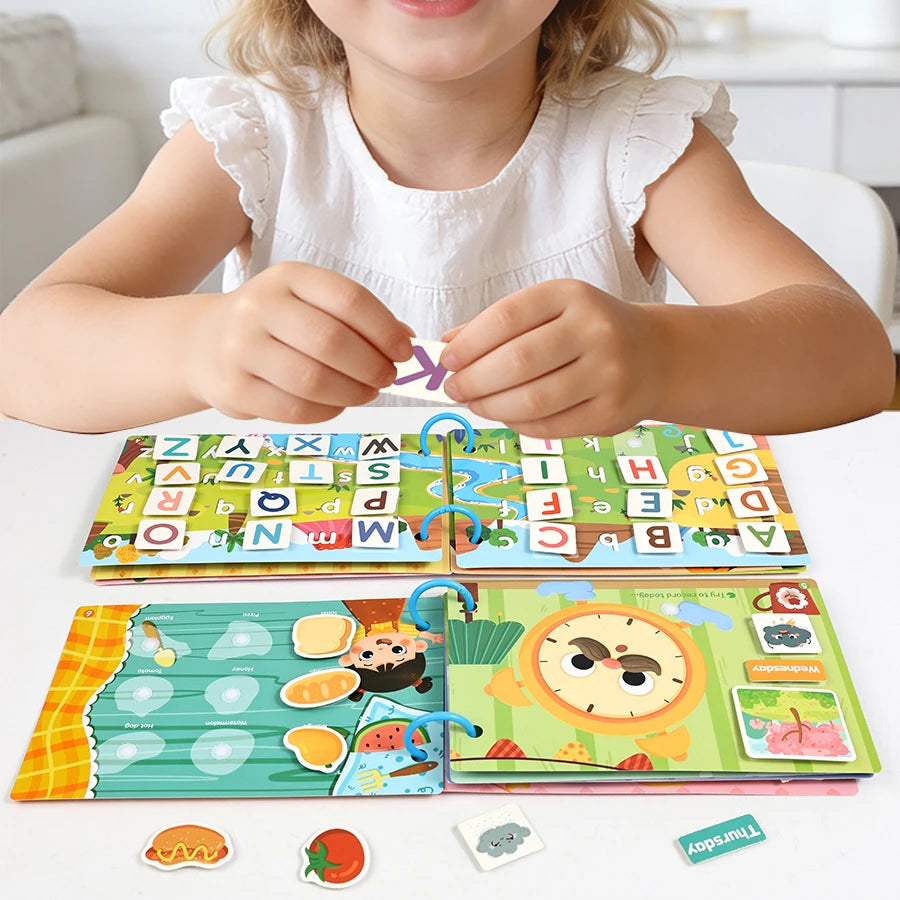 Toddler Busy Book Learning Toy – Farm, Dinosaur & Vehicles Educational Busy Book Richie's