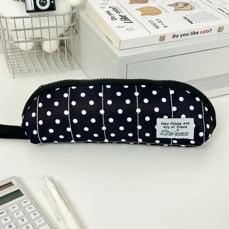 Aesthetic Polka Dot Pencil Case – Korean Style Stationery Pouch Pencil Case Pouch Richie's A6