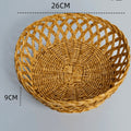 Hand-Woven Rattan-Style Round Fruit Basket & Storage Organizer Woven Storage Basket Richie's Large Size