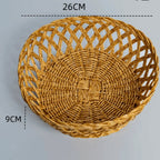 Hand-Woven Rattan-Style Round Fruit Basket & Storage Organizer Woven Storage Basket Richie's Large Size