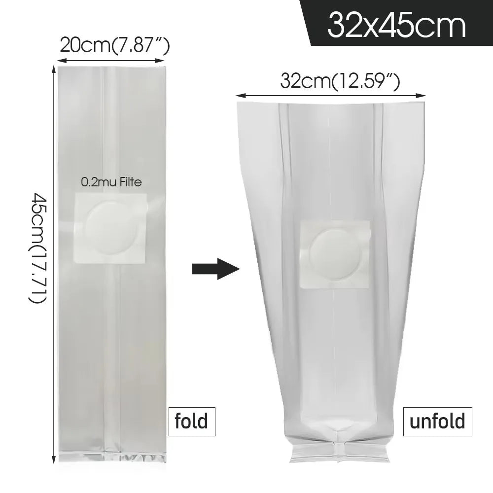 50pcs PP Mushroom Grow Bags 0.2µm Filter – Spawn & Culture Mushroom Grow Bags Richie's 32x45cm