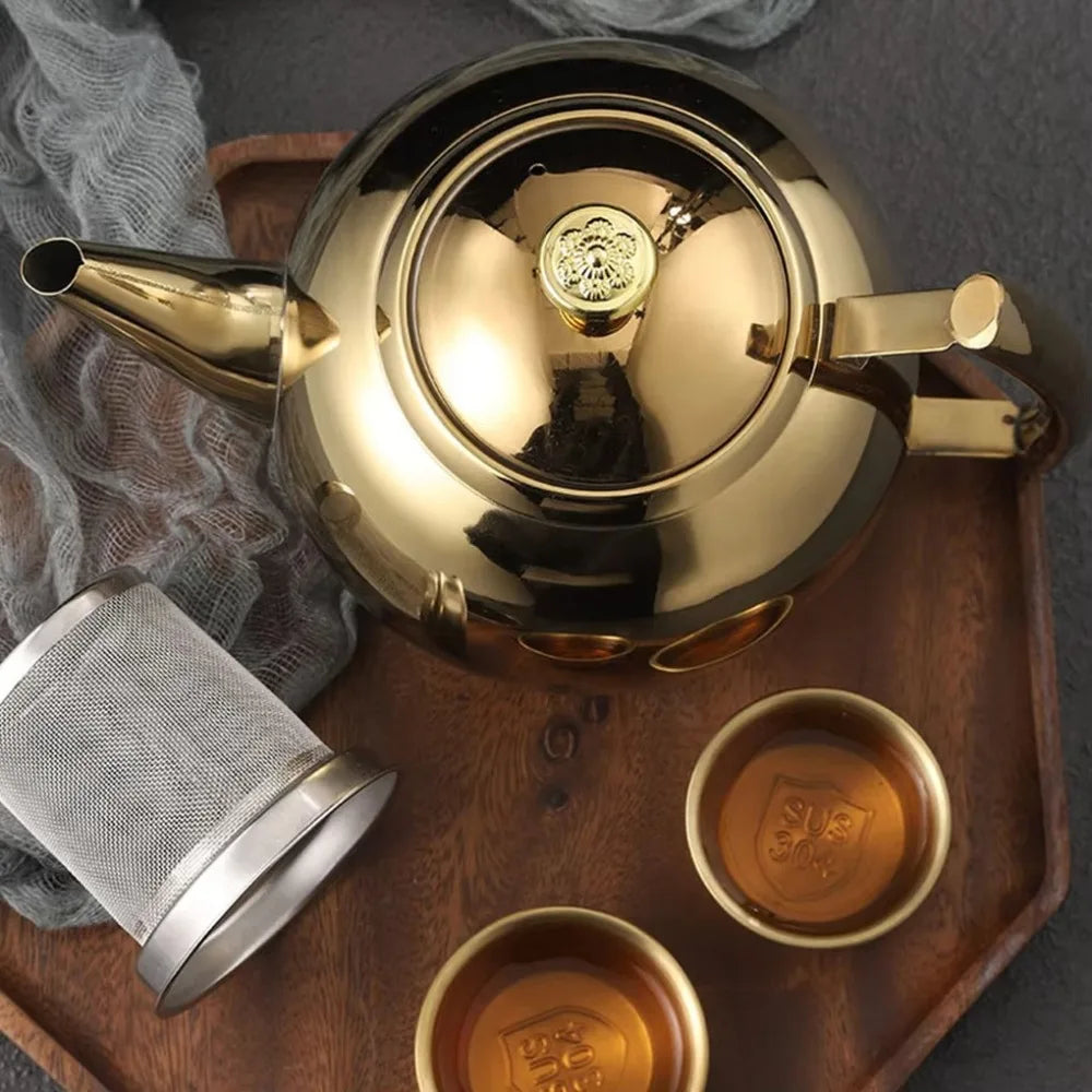 Stainless Steel Teapot Kettle 1L–2L with Filter | Gas & Induction Stovetop Tea Kettle Richie's