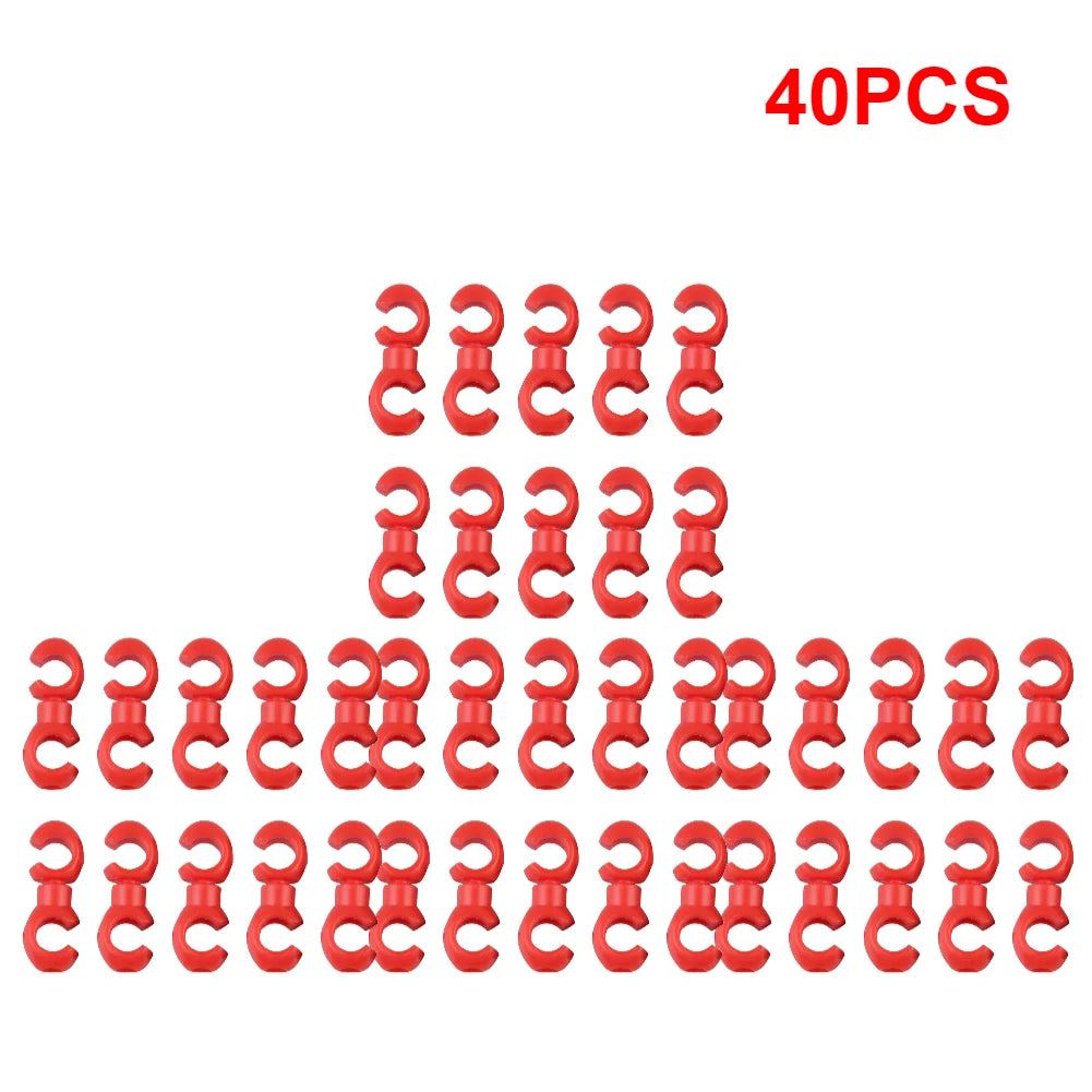 S-Style Rotatable Bike Brake Cable Clips – MTB Hose Guides Bike Cable Clips Richie's Red 40PCS