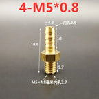 Brass Barb Hose Fittings Male Metric M5 M6 M8 Thread Connector Brass Pipe Fitting Richie's 4mm to M5x0.8