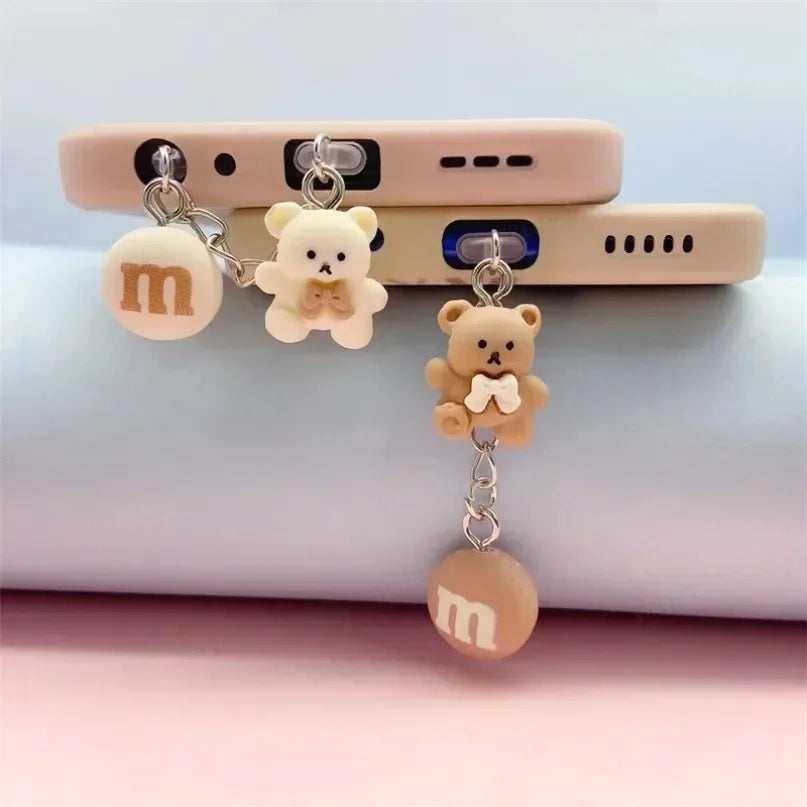 Bear Dust Plug Charm – Type-C, Micro USB & iOS Pendant Phone Dust Plug Charm Richie's