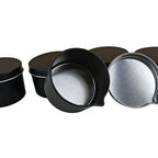 Round Tinplate Candle Tins with Spout & Lid – Black & Silver Candle Tin Container Richie's