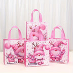 Christmas Gift Bags with Handles – Pink Santa Claus Tote Christmas Gift Bags Richie's