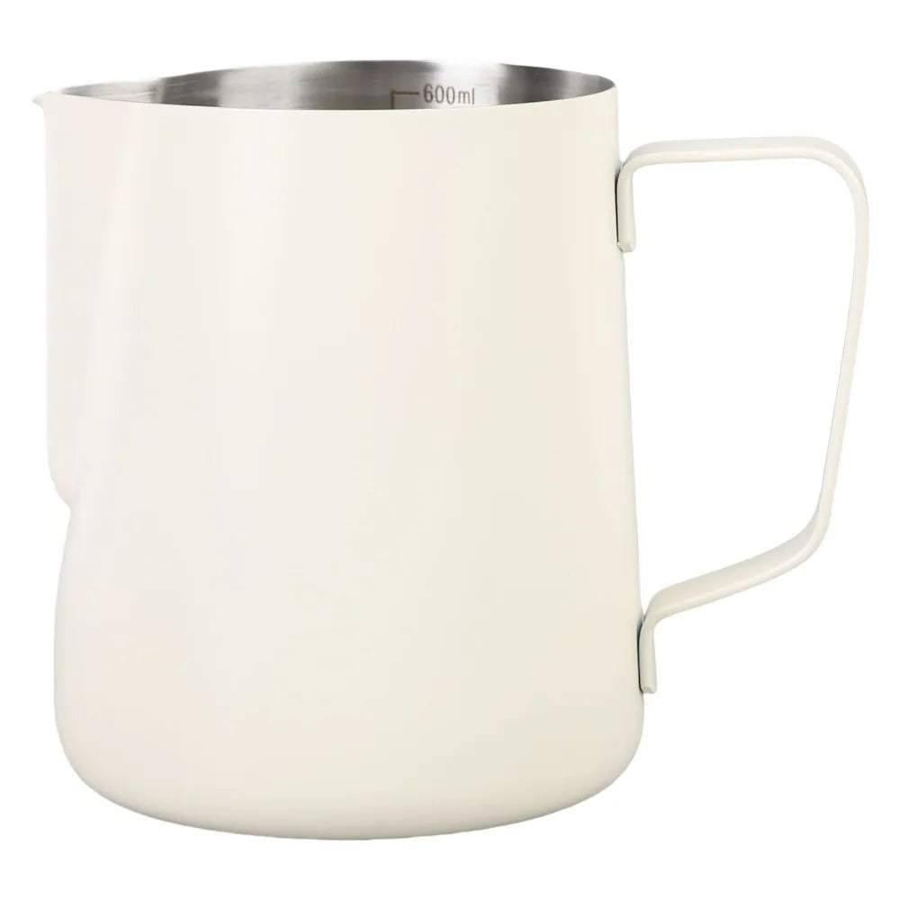 304 Stainless Steel Milk Frothing Pitcher – Latte Art Cup 350ml Milk Frothing Pitcher Richie's 600ml White
