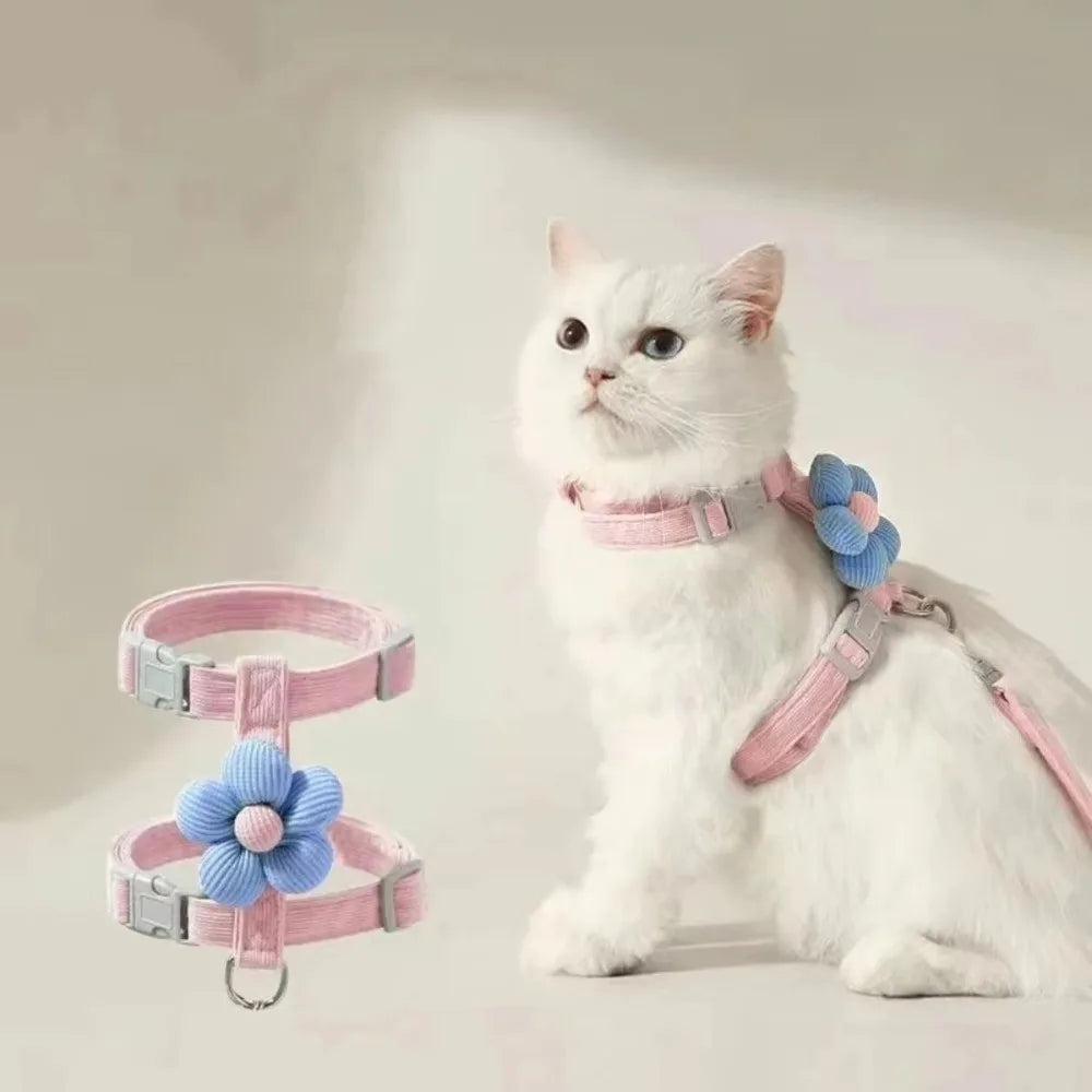 Adjustable Breathable Mesh Cat & Small Dog Harness + Leash Set Pet Harness Set Richie's