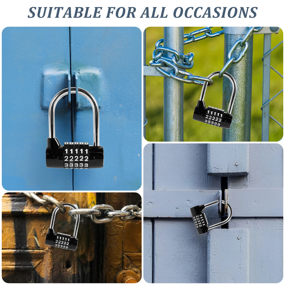 5-Digit Combination Padlock – Resettable Zinc Alloy Lock Combination Padlock Richie's