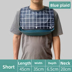 Waterproof Adult Bib Washable Dining Apron S/M/L Adjustable Adult Dining Bib Richie's Blue-S