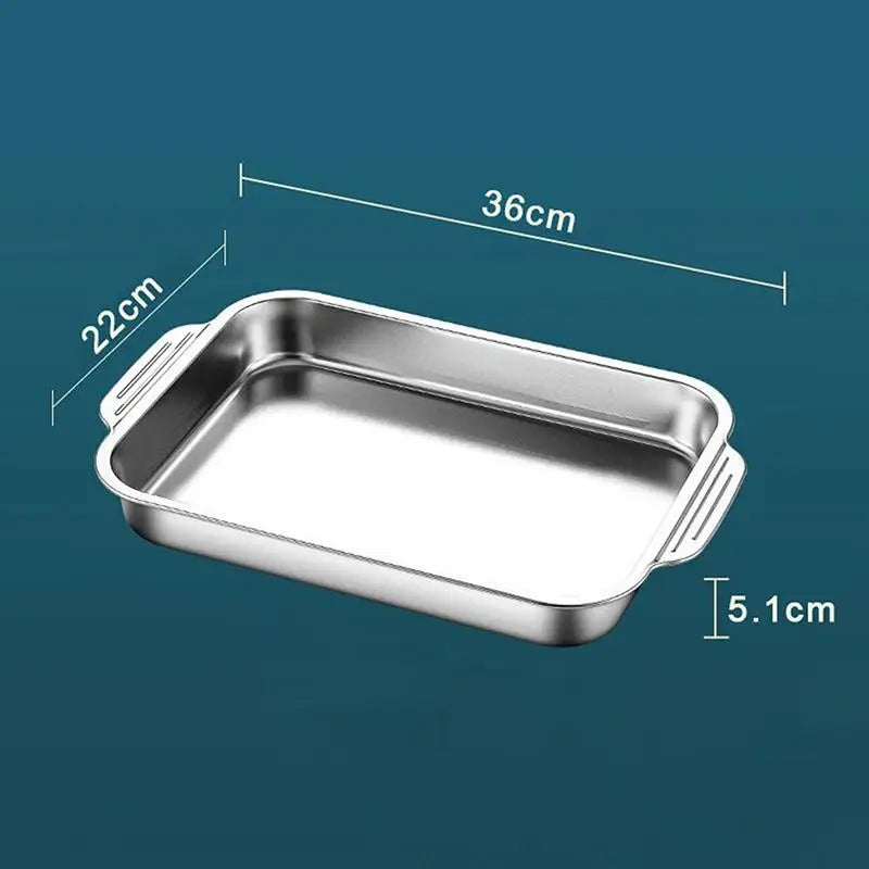 Stainless Steel Baking Pan with Lid – Roasting & Serving Dish Baking Pan Richie's M