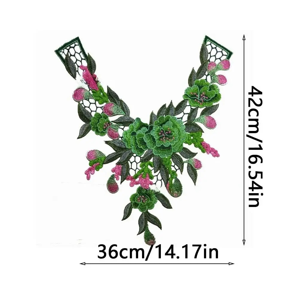 3D Floral Lace Collar Applique – Detachable Embroidered Patch Collar Applique Patch Richie's
