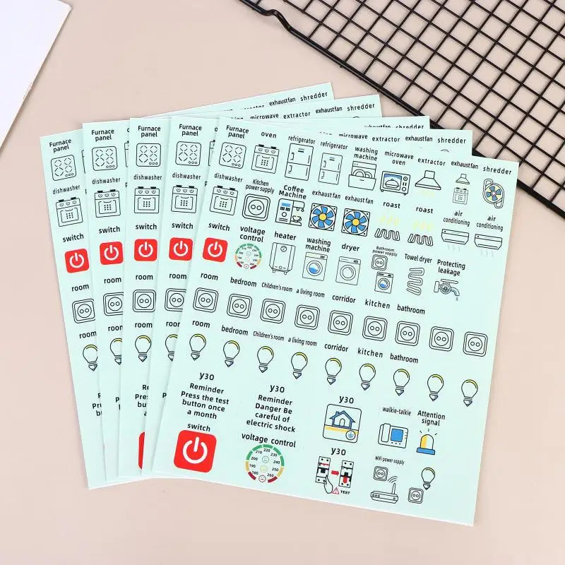 Waterproof Circuit Breaker Labels – Electric Box Sticker Sheets Electrical Panel Labels Richie's green 5sheets