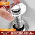 Stainless Steel Pop-Up Sink Stopper Hair Catcher Drain Filter Sink Drain Stopper Richie's