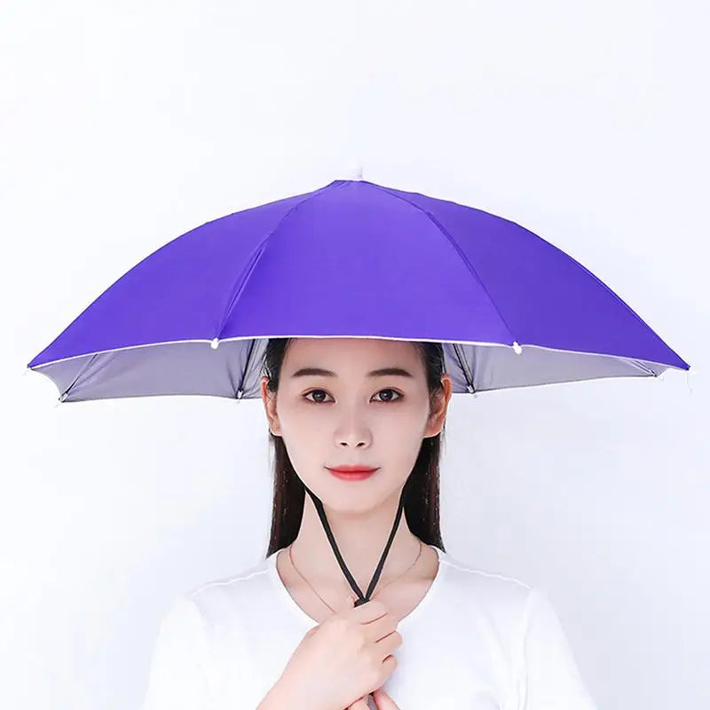 Hands-Free Head Umbrella Hat – Foldable UV & Rain Shield Head Umbrella Hat Richie's A4