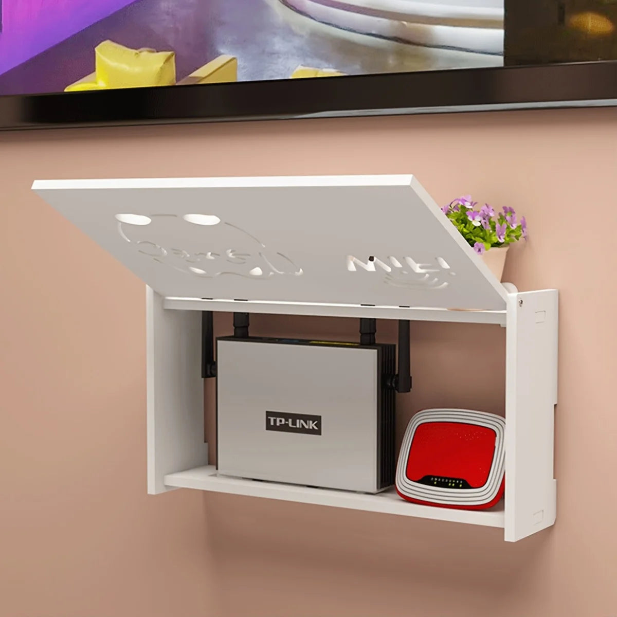 Wall Mounted WiFi Router Storage Box & Cable Organizer Router Storage Box Richie's