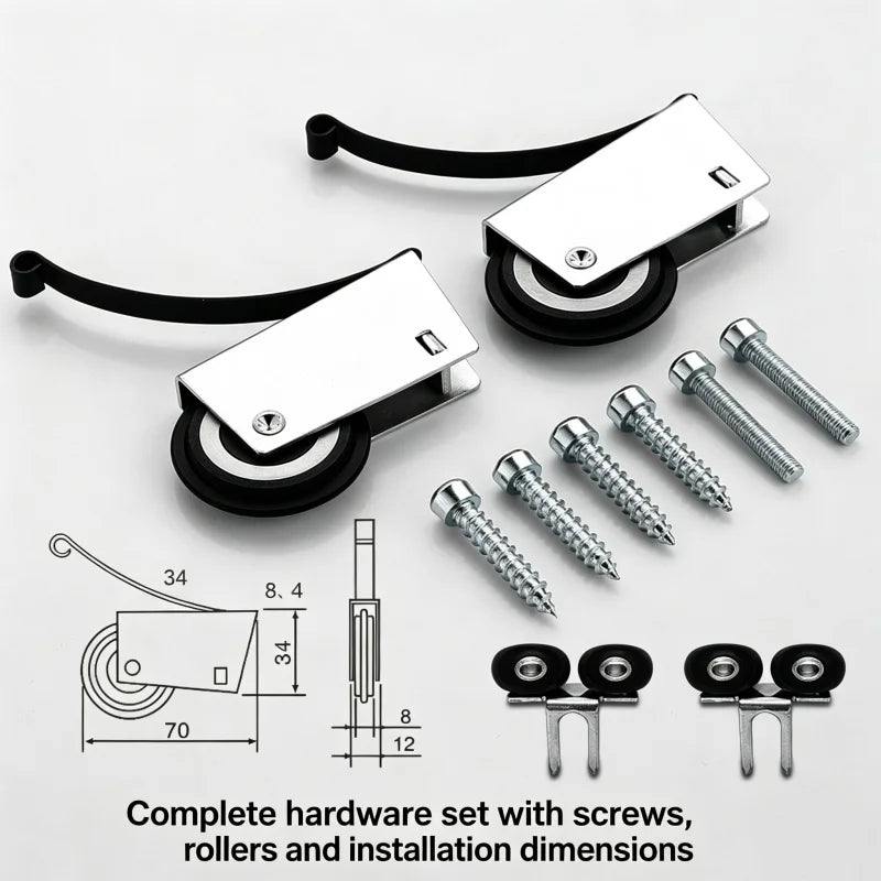 Sliding Door Roller Wheels Set – Wardrobe Pulley Hardware Sliding Door Rollers Richie's 2pcs