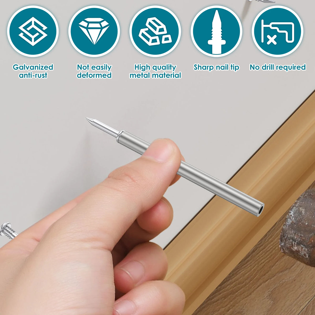 Double-Head Seamless Skirting Nails – Rust-Proof Metal Fixator Skirting Finishing Nails Richie's