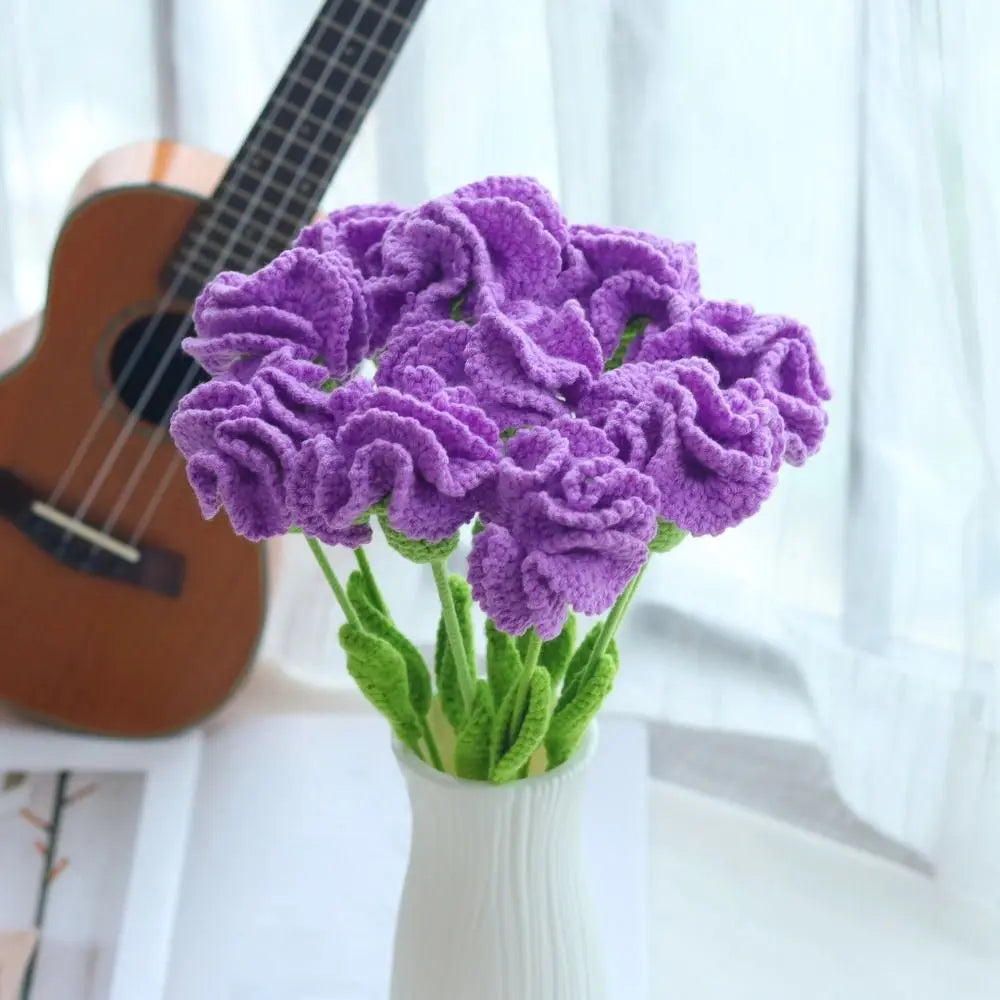 Handmade Crochet Carnation Bouquet – Colorful Knit Wool Flowers Crochet Flower Bouquet Richie's