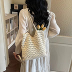 Retro Hollow Knit Tote Bag – Large Shoulder Handbag for Women Knitted Tote Bag Richie's