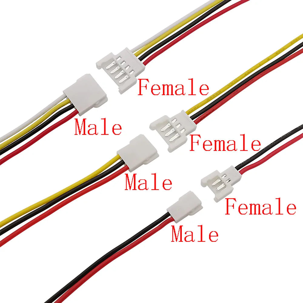 MX 2.0mm 2/3/4 Pin Male Female Wire Connector 26AWG Cable Wire Connector Richie's