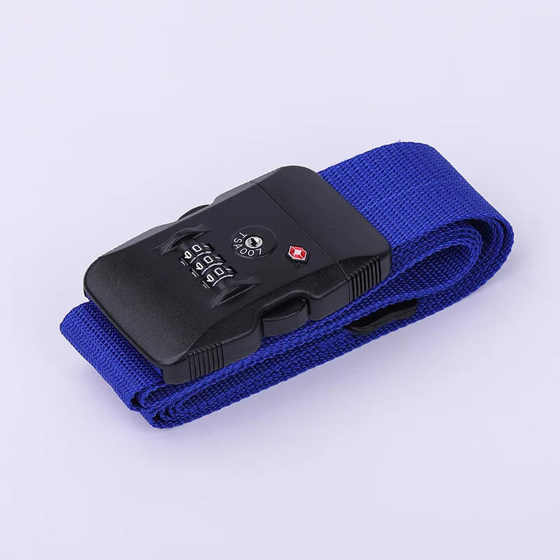TSA Lock Luggage Strap – Adjustable Password Suitcase Belt Luggage Security Strap Richie's Dark Blue