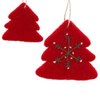 Felt Christmas Ornaments Embroidered Snowflake Tree Star Heart Christmas Ornaments Richie's Red Tree