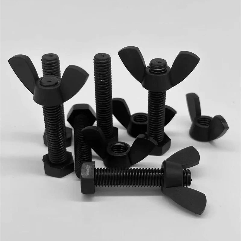 White Nylon Hex Bolt & Wing Nut Set M3–M12 Insulated Plastic Nylon Bolt & Nut Set Richie's