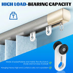 50PCS Curtain Track Rollers Quiet Sliding Glider Hooks for Rails Curtain Track Gliders Richie's