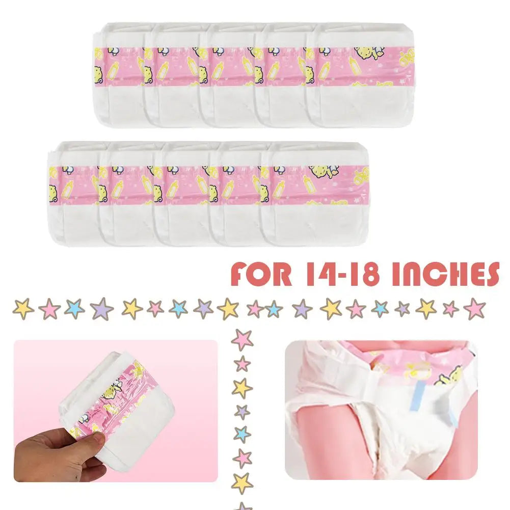 10Pcs Reborn Baby Doll Diapers Pretend Play Accessories 14-18" Doll Accessories Richie's