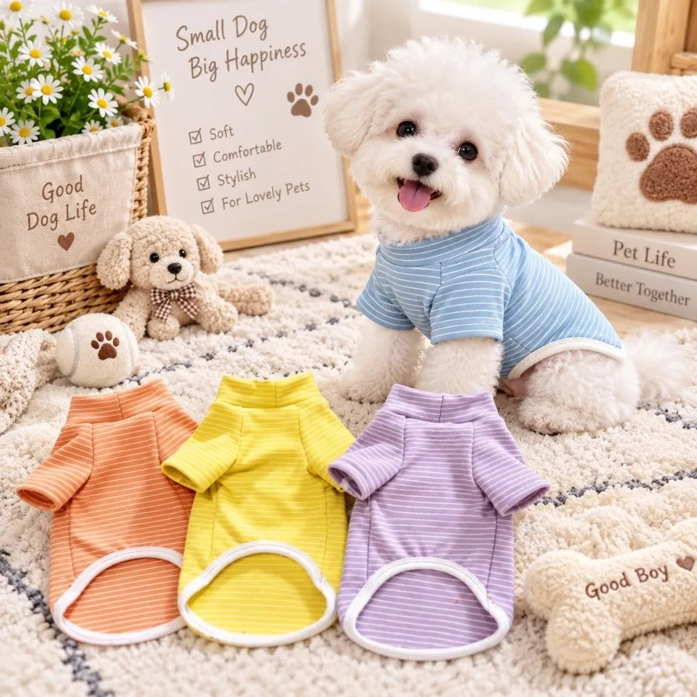 Thermal Fleece Dog Sweatshirt – Stripe Puppy Pullover S/M/L Dog Sweatshirt Richie's
