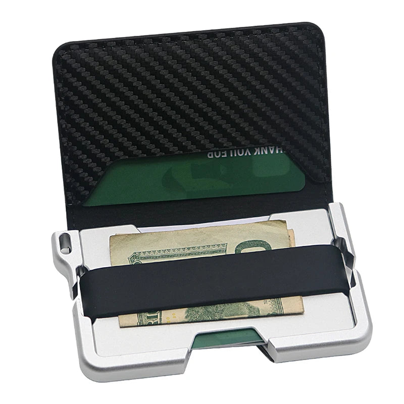 Zeeker Slim RFID Bifold Wallet for Men – Aluminum Money Clip Men's Bifold Wallet Richie's Silver carbon fiber 1