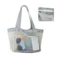Large Mesh Shoulder Bag – Travel, Beach & Makeup Tote Mesh Shoulder Tote Richie's grey--Buckle