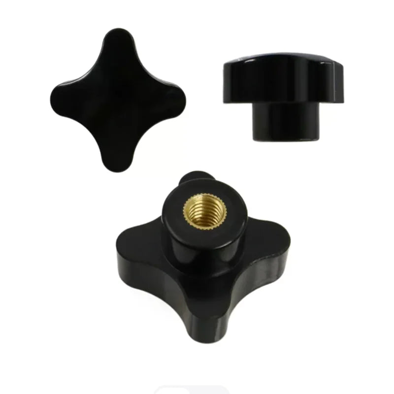 2Pcs Star Knob M4–M12 Brass Insert Black Plastic Thumb Nut Thumb Nut Knob Richie's